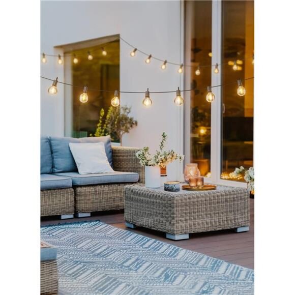 Outdoor String Lights 25Feet G40 LED Patio Lights,Plug-in,13 Plastic Edison Bulb - Picture 5 of 7